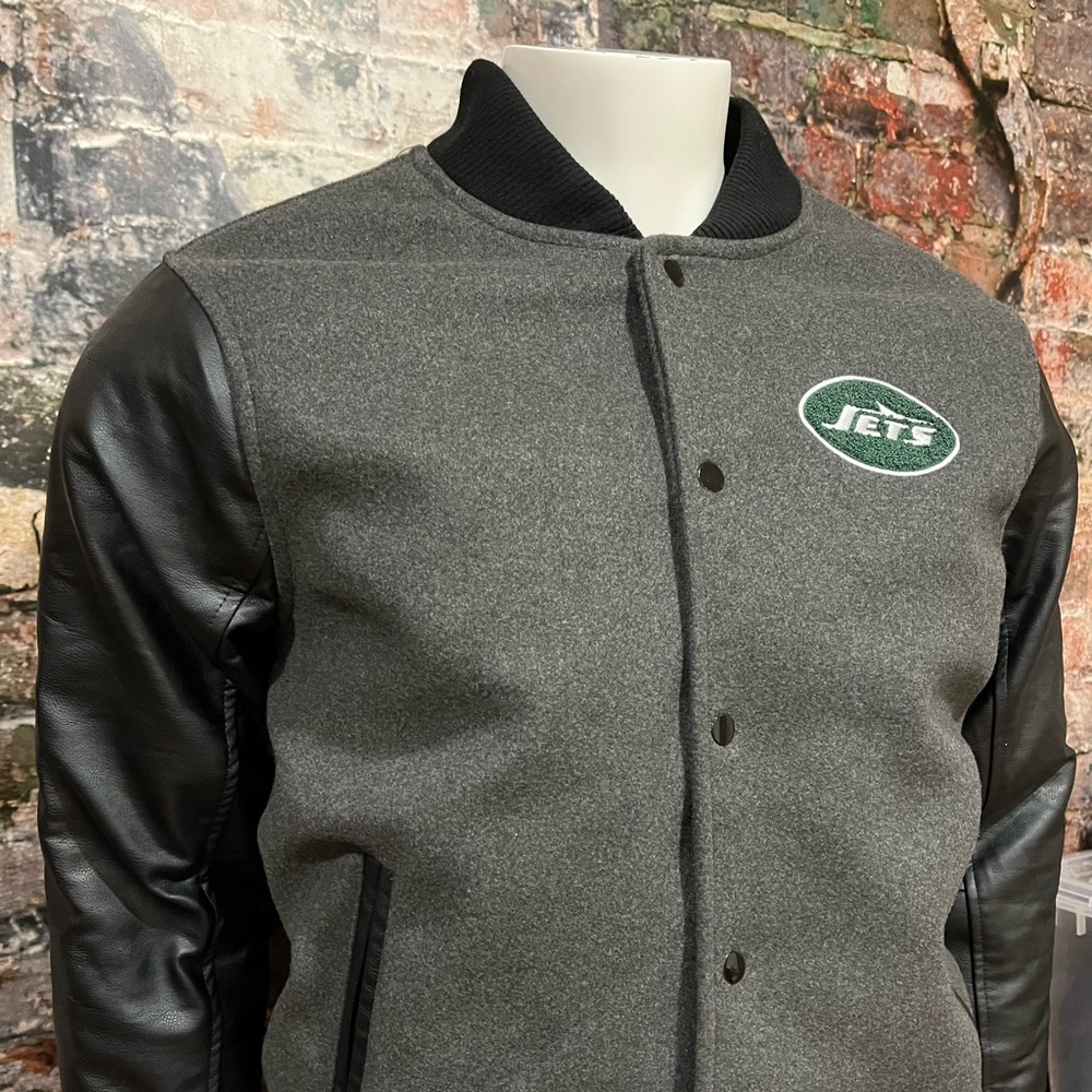 MEW NFL New York Jets Chenille Wool Blend Varsity Jacket Choose Size MEDIUM - Picture 2 of 8
